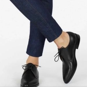 Everlane Modern Oxford Black Leather Lace Up Shoe Size 6.5